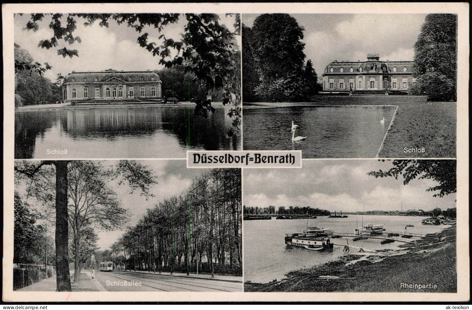 Benrath-Düsseldorf 4 Bild: Schloß, Rheinpartie, Schloßallee 1963 - Düsseldorf
