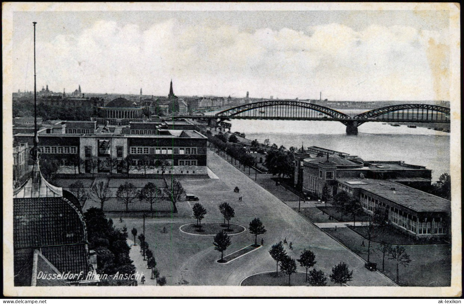 Ansichtskarte Düsseldorf Panorama-Ansicht Partie Am Rhein Mit Brücke 1931 - Duesseldorf