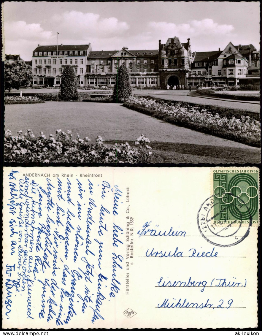 Ansichtskarte Andernach Rheinfront, Hotels 1956 - Sonstige & Ohne Zuordnung