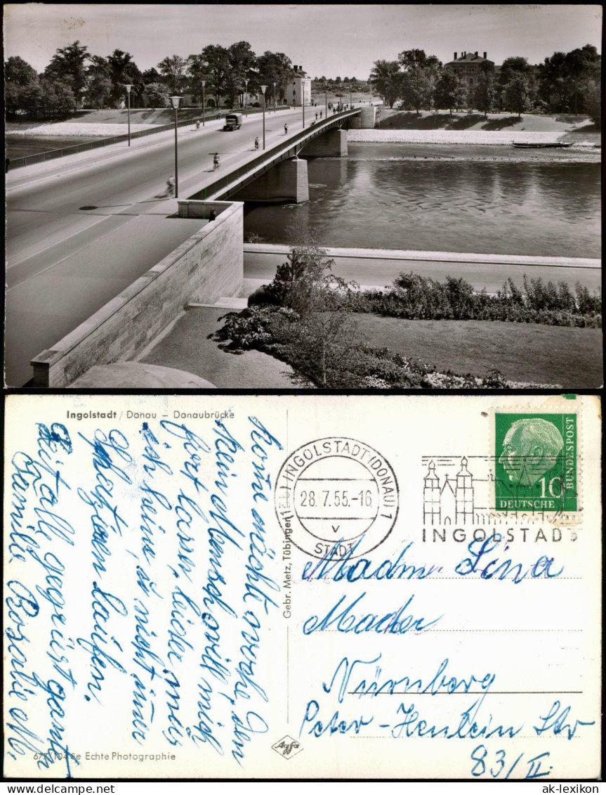 Ansichtskarte Ingolstadt Partie An Der Donau Brücke 1955 - Ingolstadt