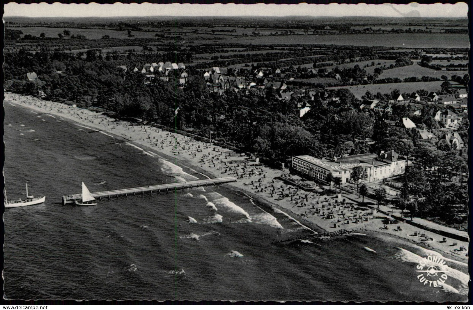 Timmendorfer Strand Luftbild Strand Ansicht V. Flugzeug Aus 1960 - Other & Unclassified