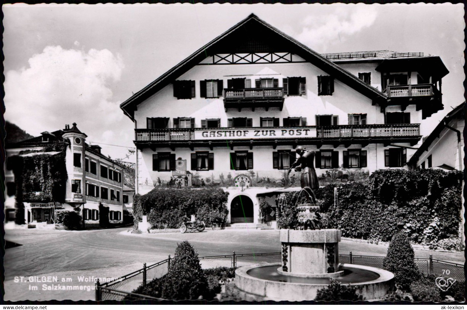 Ansichtskarte Sankt Gilgen St. Gilgen Ortspartie Am Gasthof Zur Post 1955 - Sonstige & Ohne Zuordnung