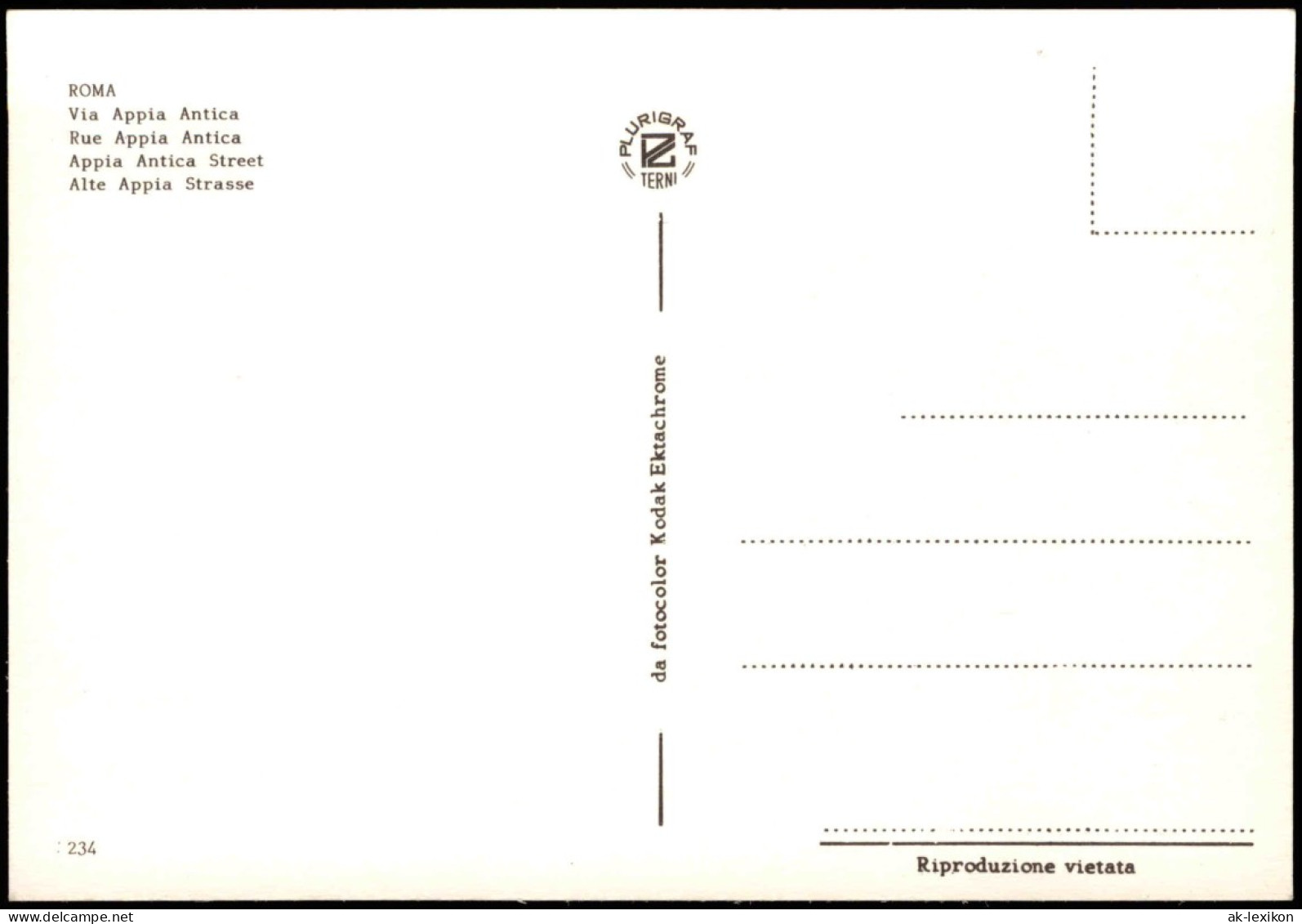 Cartoline Rom Roma Via Appia Antica Rue Appia Antica 1970 - Other & Unclassified