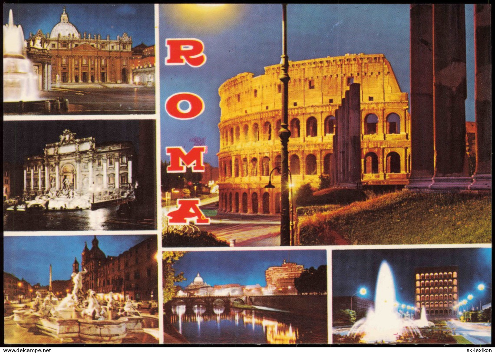 Cartoline Rom Roma Mehrbildkarte Mit Sehenswürdigkeiten 1970 - Andere & Zonder Classificatie