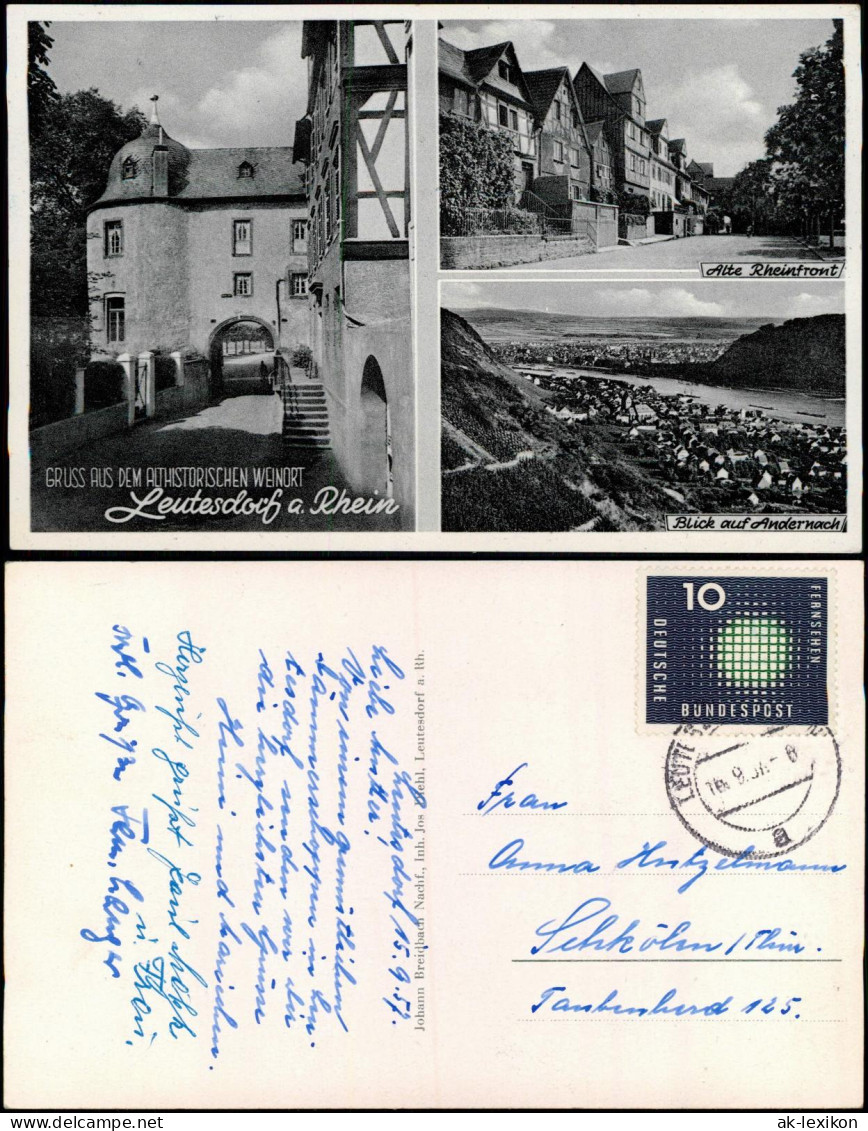 Leutesdorf Am Rhein Alte Rheinfront, Stadttor, Blick Andernach 1963 - Other & Unclassified