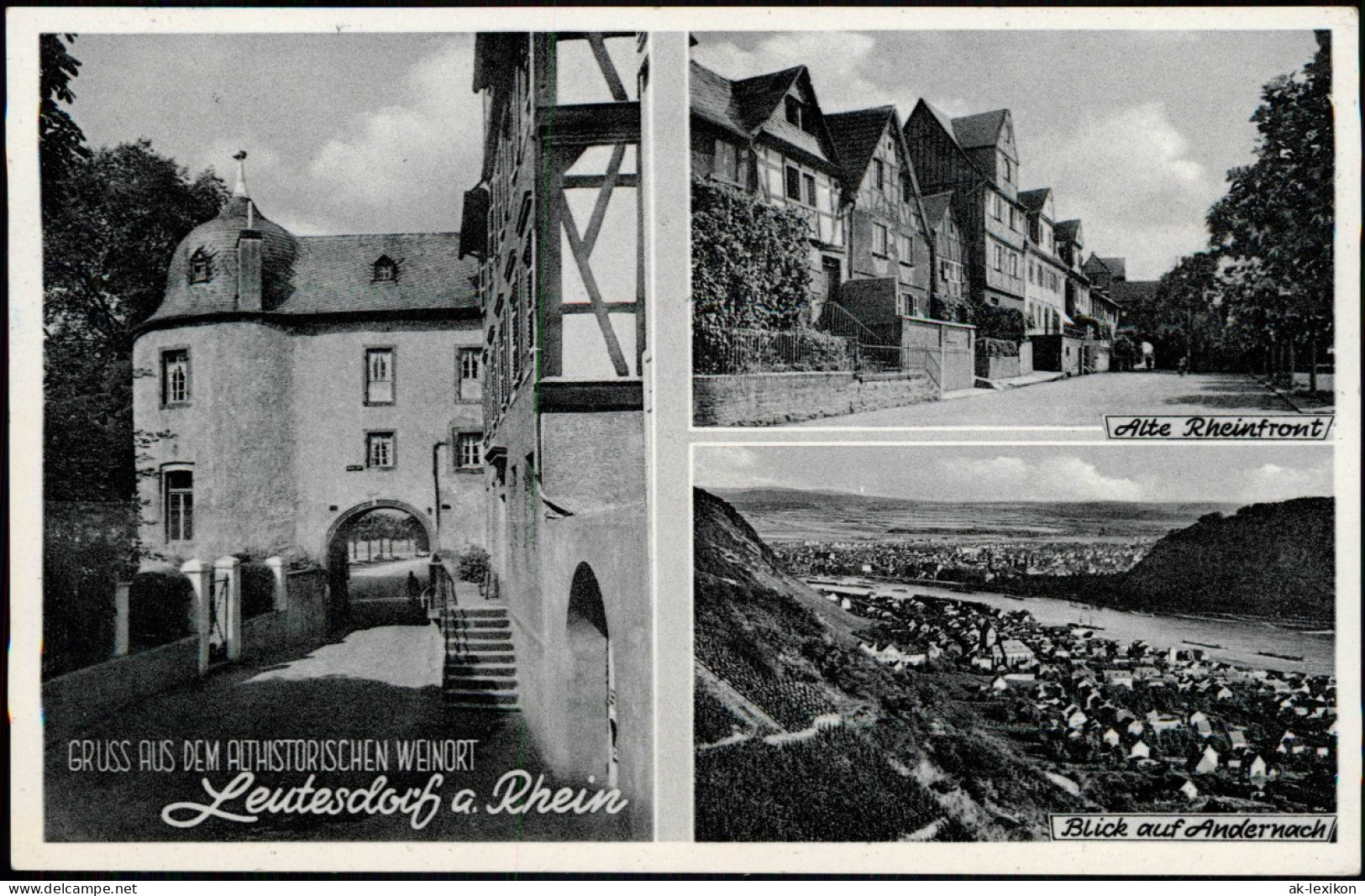 Leutesdorf Am Rhein Alte Rheinfront, Stadttor, Blick Andernach 1963 - Autres & Non Classés