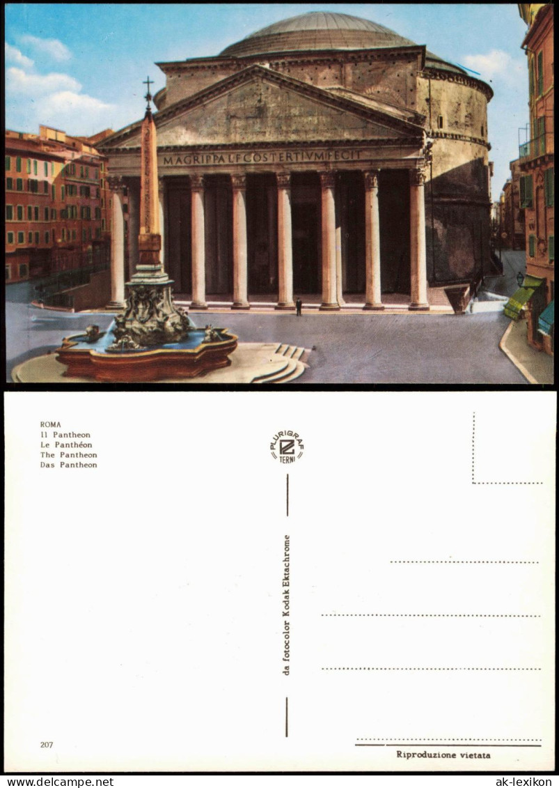 Cartoline Rom Roma Le Panthéon The Pantheon Das Pantheon 1970 - Sonstige & Ohne Zuordnung