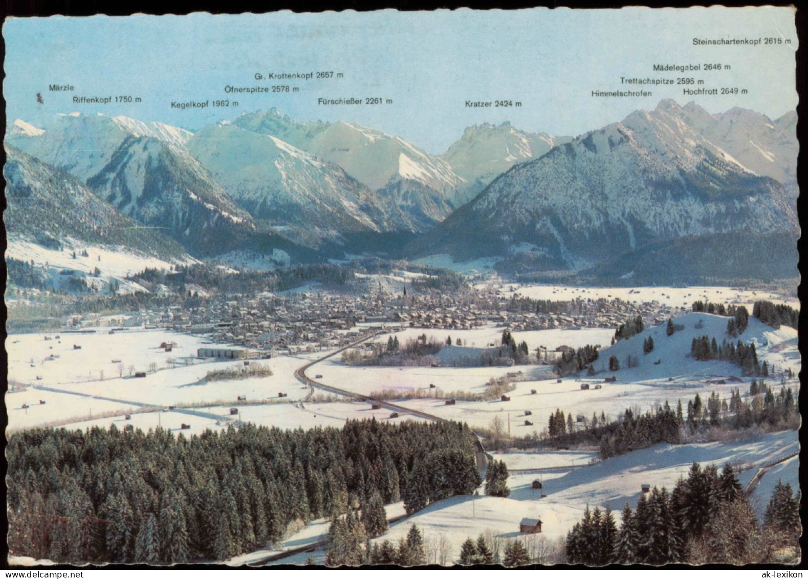 Ansichtskarte Oberstdorf (Allgäu) Panorama-Ansicht, Allgäuer Berge 1970 - Oberstdorf