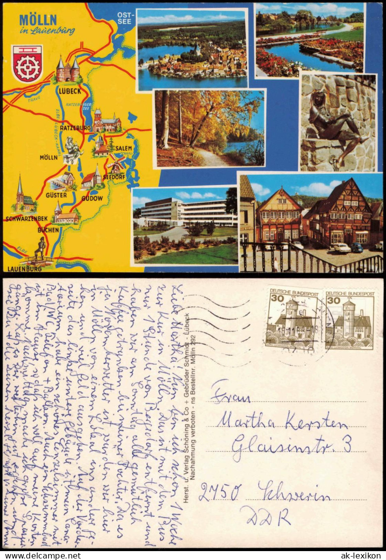 Mölln (Schleswig-Holstein)   Und Umgebungskarte (Mehrbild-AK) 1988 - Other & Unclassified