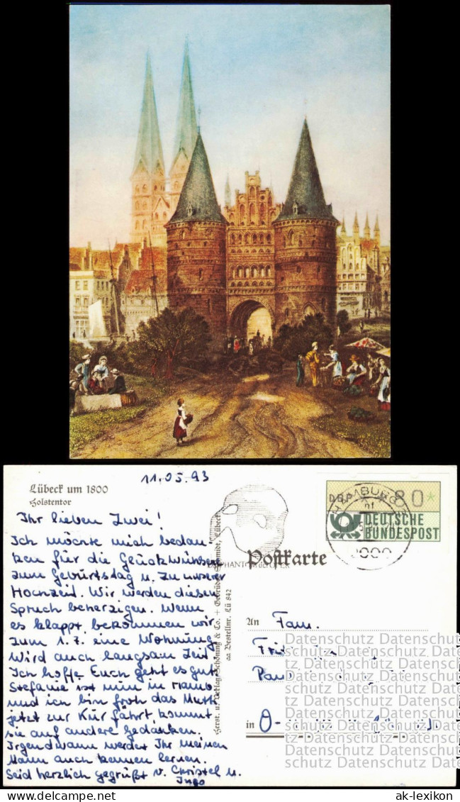 Foto Lübeck Holstentor 1800/1993 Foto - Andere & Zonder Classificatie