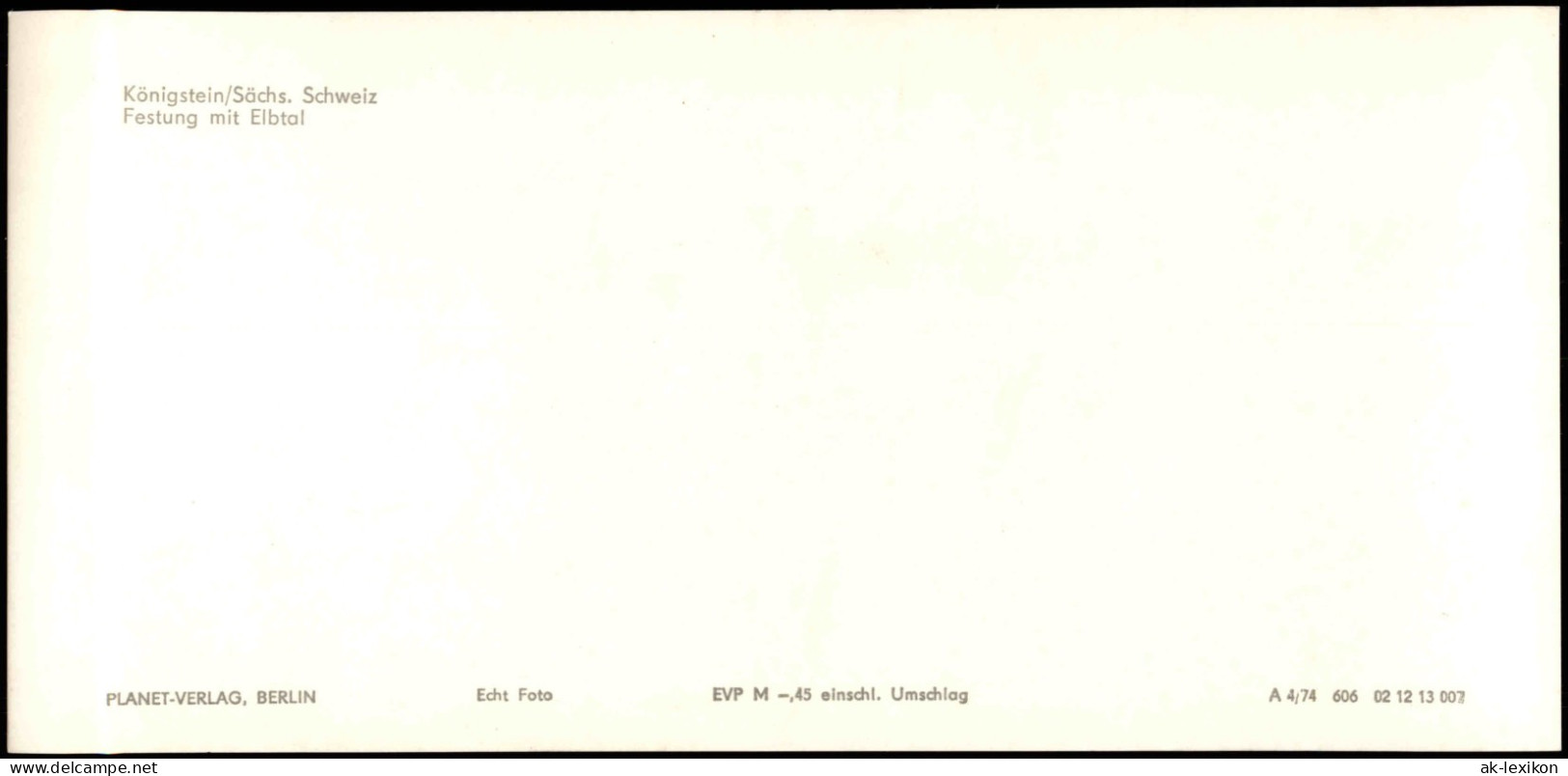 Königstein (Sächsische Schweiz) Panorama-Ansicht Festung Mit Elbtal 1974 - Koenigstein (Saechs. Schw.)