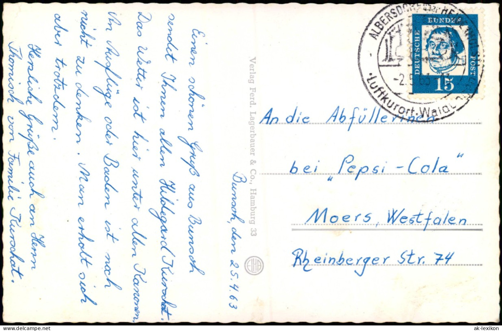Ansichtskarte Albersdorf (Holstein) Liesbeth Ehrn Diek 1963 - Sonstige & Ohne Zuordnung