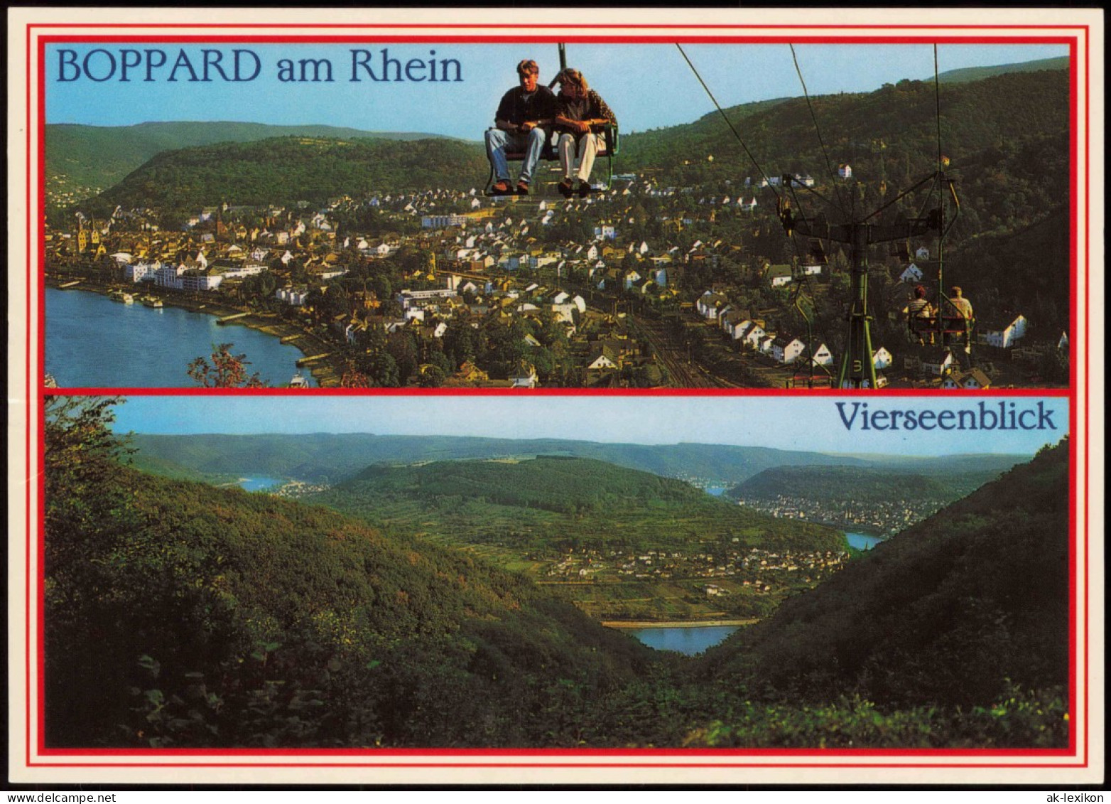 Ansichtskarte Boppard 2-Bild-Karte Mit Vierseenblick Umland-Ansicht 1980 - Boppard