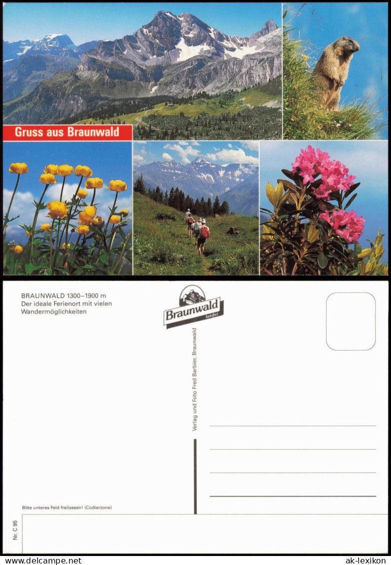 Ansichtskarte Braunwald GL Gruss Aus Braunwald (Mehrbildkarte) 2000 - Otros & Sin Clasificación