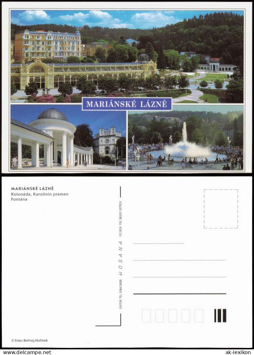 Marienbad Mariánské Lázně Mehrbildkarte Kolonáda, Karolinin Pramen Fontána 2000 - Tschechische Republik