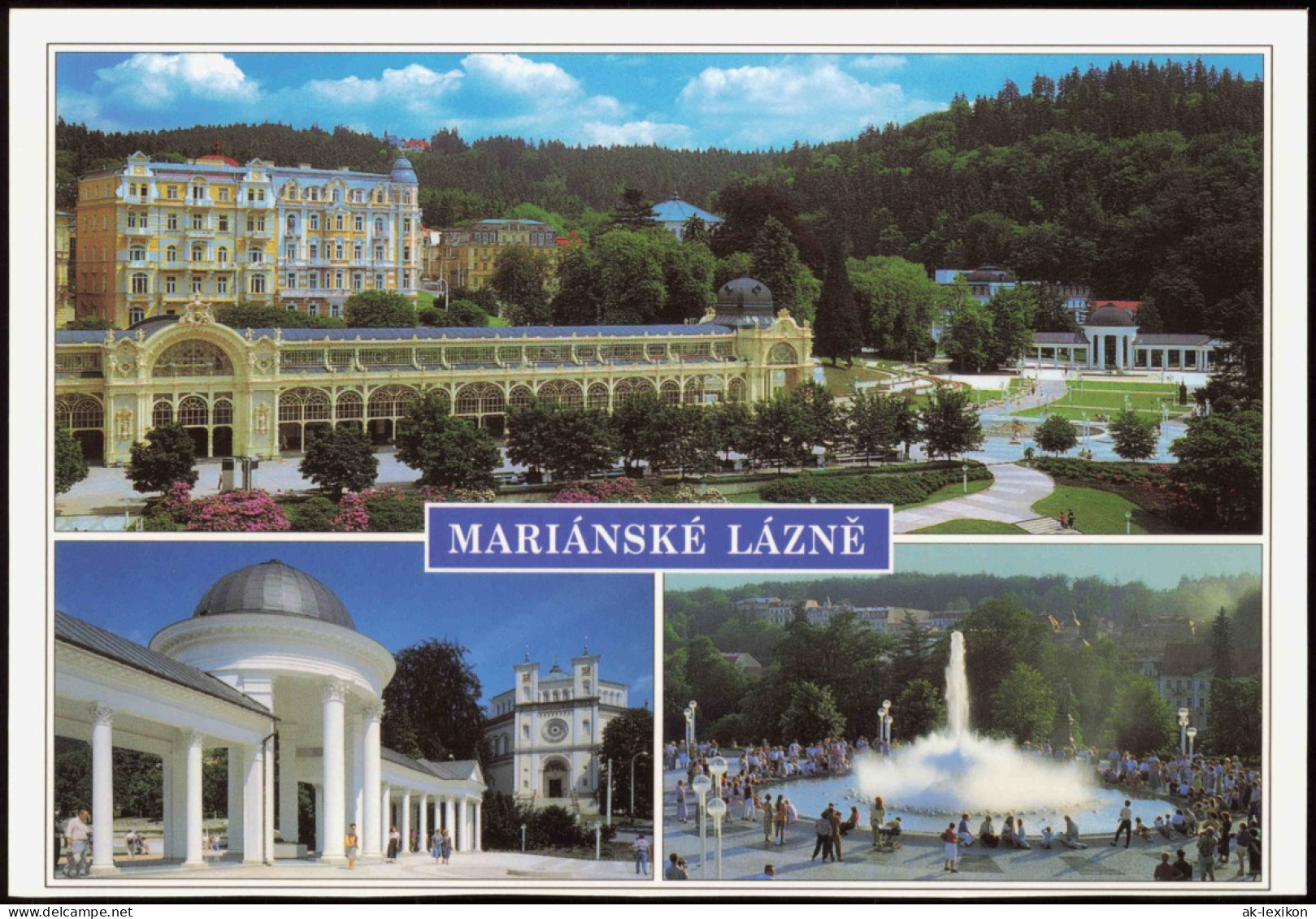 Marienbad Mariánské Lázně Mehrbildkarte Kolonáda, Karolinin Pramen Fontána 2000 - Czech Republic