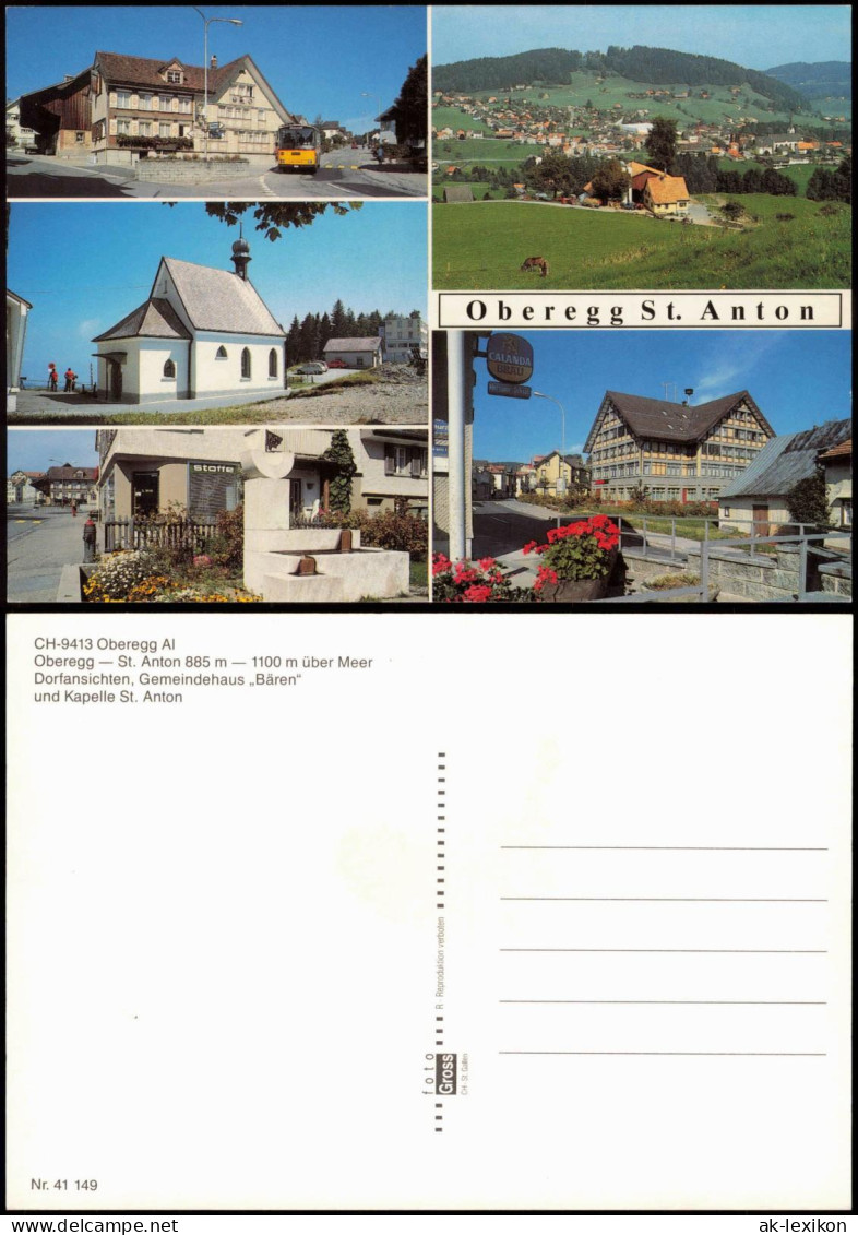 Oberegg AI Dorfansichten, Gemeindehaus Bären Mehrbild-AK Oberegg St. Anton 1980 - Altri & Non Classificati