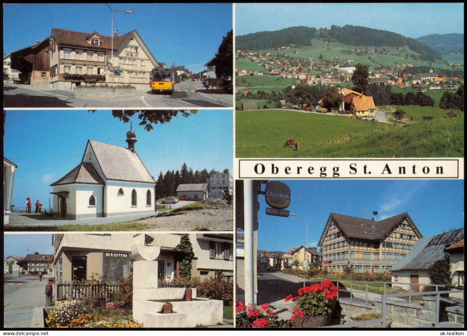 Oberegg AI Dorfansichten, Gemeindehaus Bären Mehrbild-AK Oberegg St. Anton 1980 - Andere & Zonder Classificatie