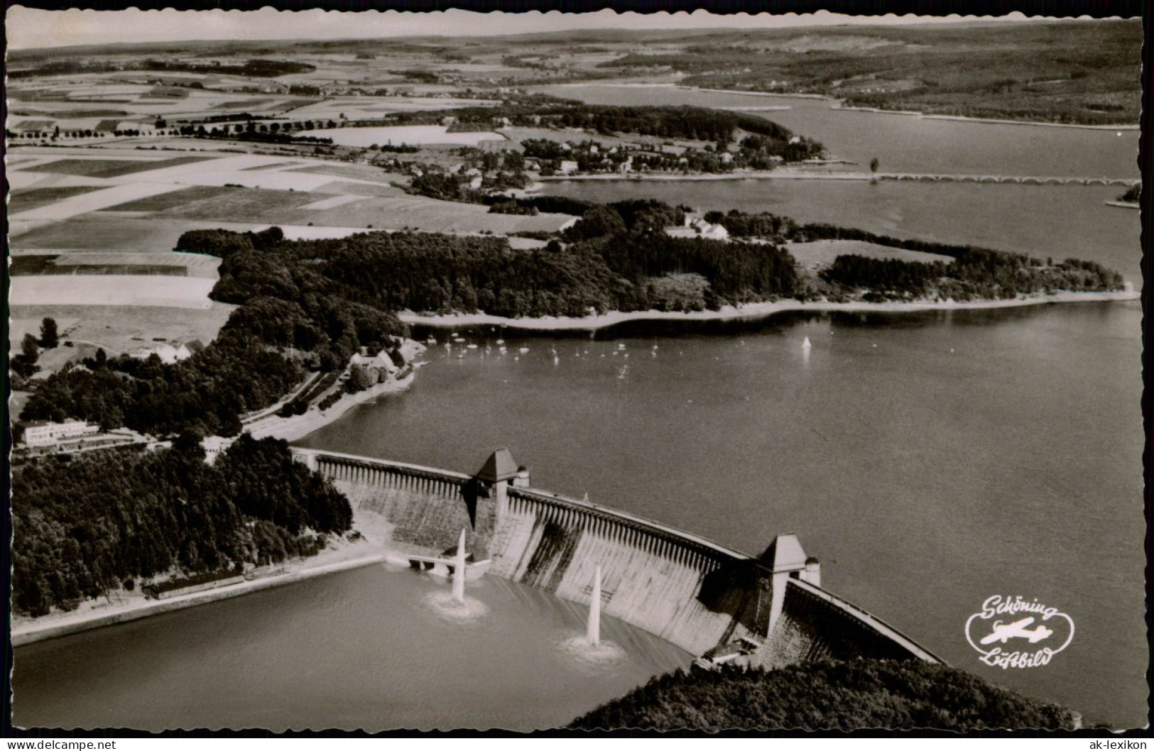 Ansichtskarte Soest Möhnetalsperre - Luftbild 1956 - Soest