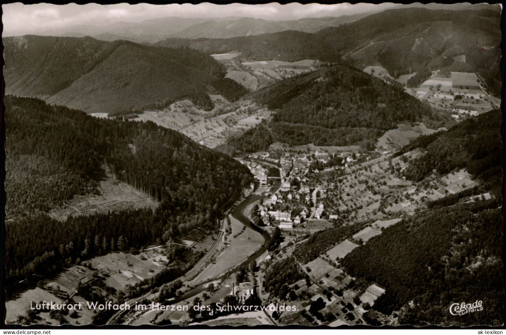 Ansichtskarte Wolfach (Schwarzwald) Luftbild 1962 - Wolfach