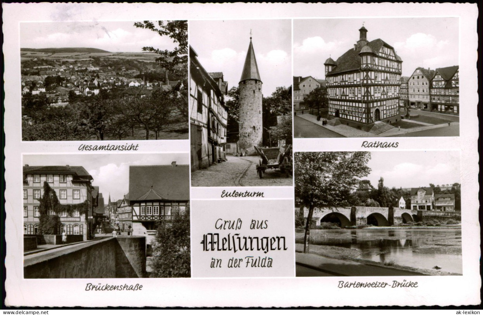 Ansichtskarte Melsungen Stadtteilansichten 1960 Eingangsstempel Bf. Bacharach - Melsungen