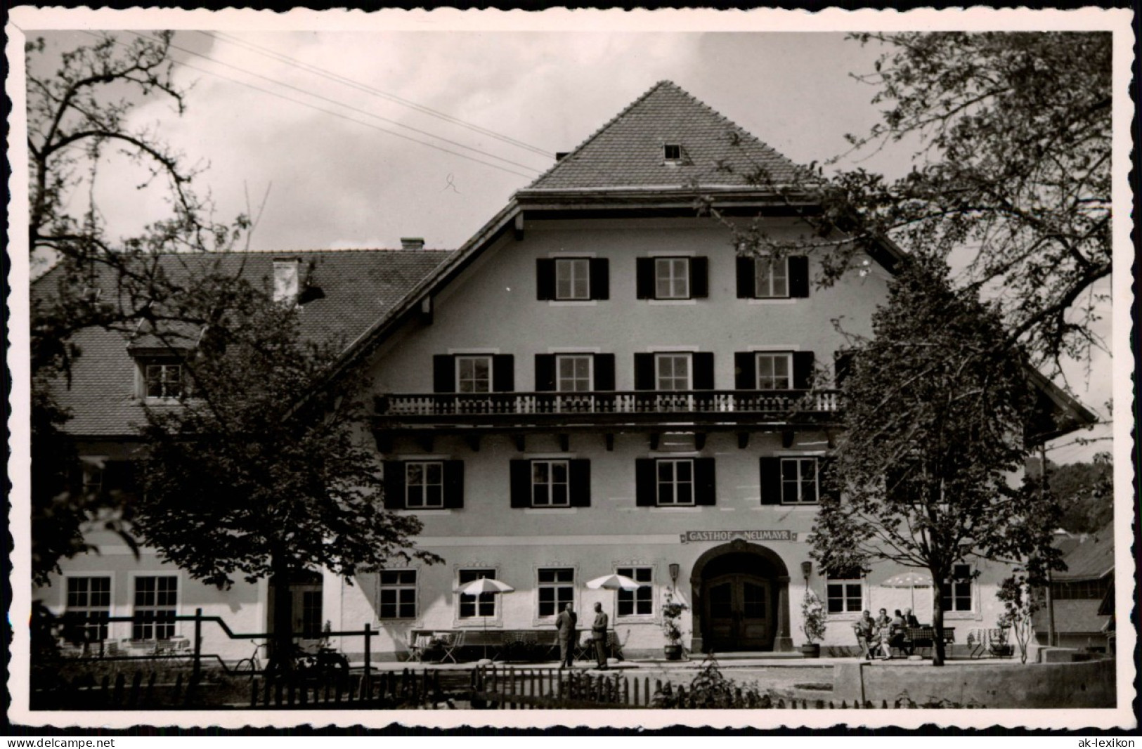 Ansichtskarte Obertrum B. Salzburg Gasthof Neumayr - Fotokarte 1955 - Autres & Non Classés