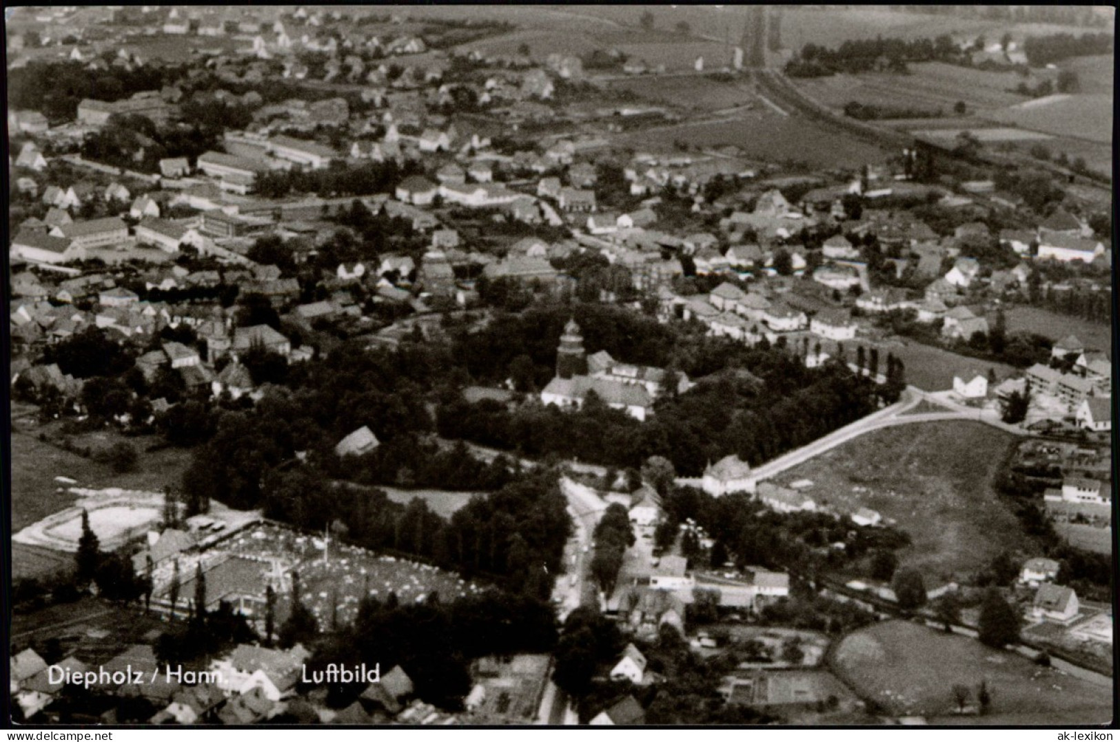 Ansichtskarte Diepholz Luftbild Stadt, Schwimmbad 1967 - Sonstige & Ohne Zuordnung