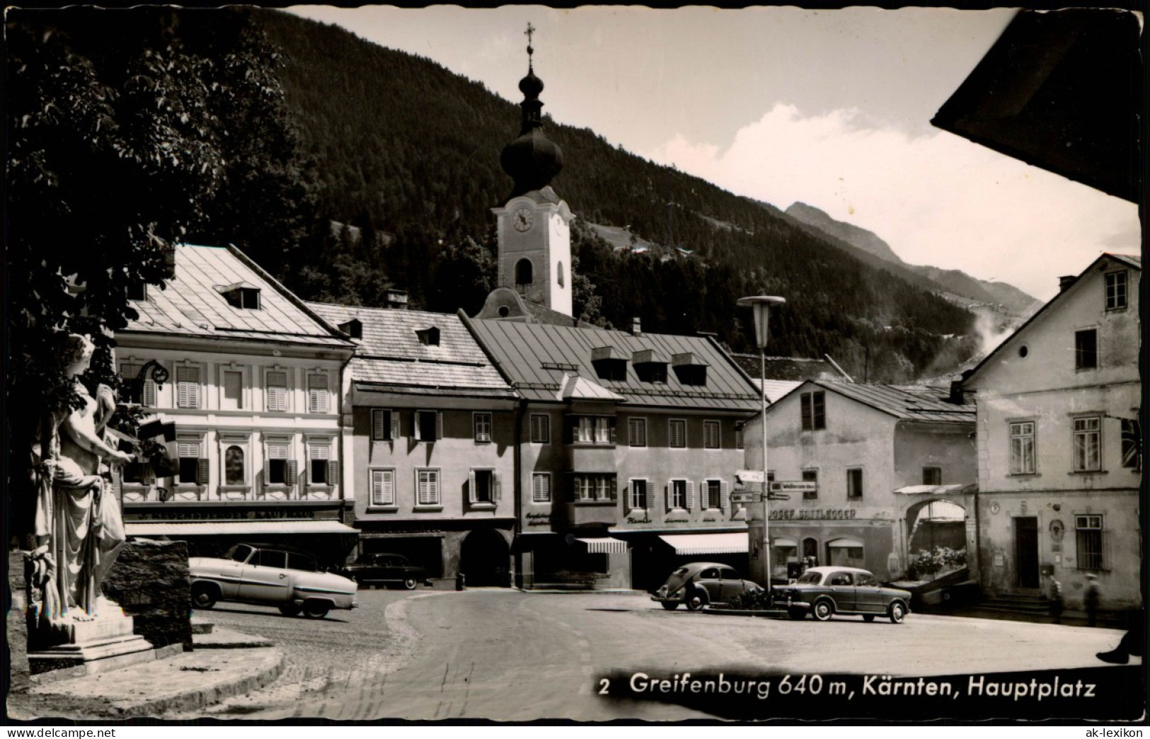 Ansichtskarte Greifenburg Kärnten Hauptplatz Autos U.a. VW Käfer 1968 - Sonstige & Ohne Zuordnung