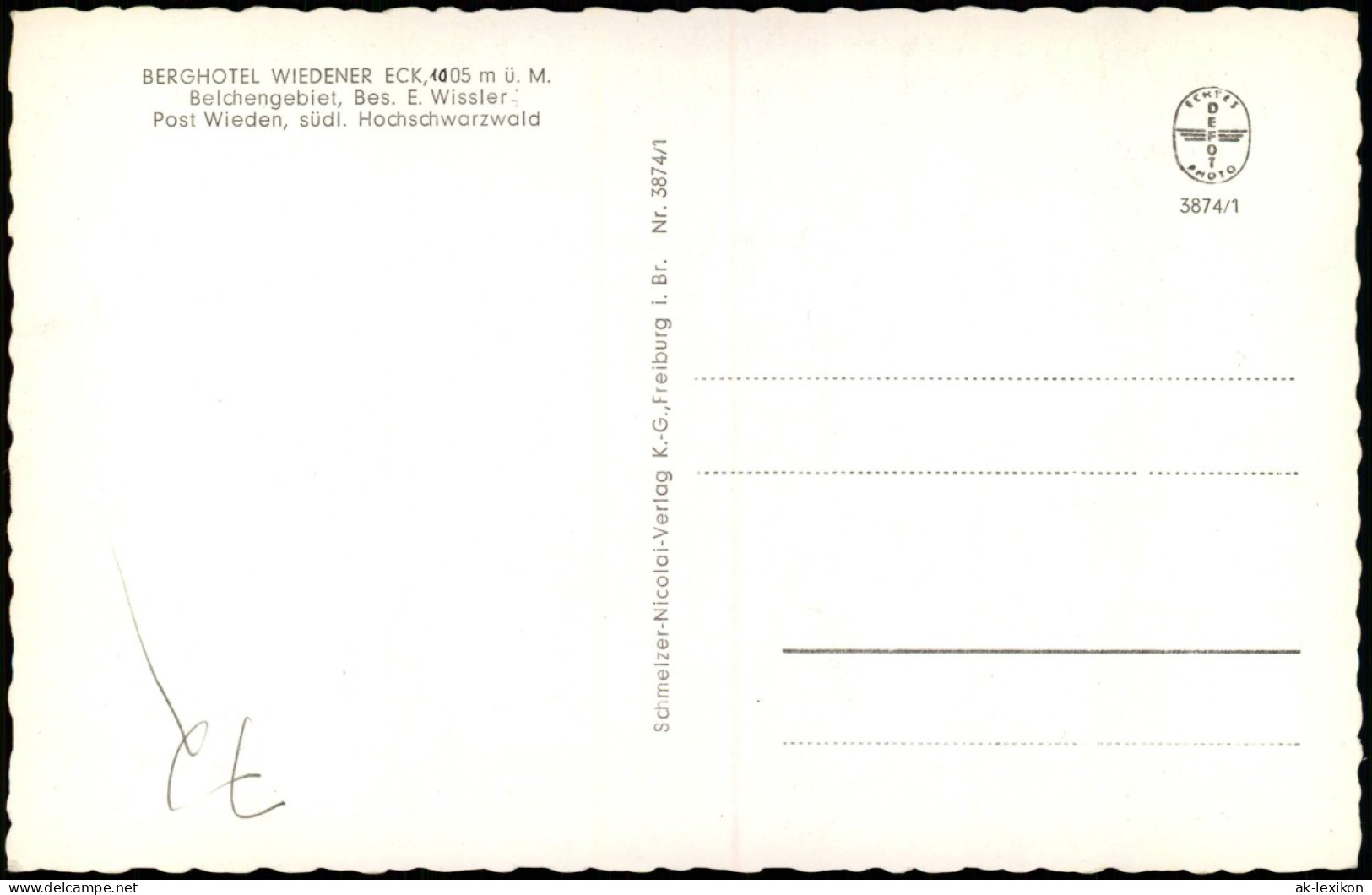 Ansichtskarte Wieden (Schwarzwald) BERGHOTEL WIEDENER ECK - Gaststube 1956 - Other & Unclassified