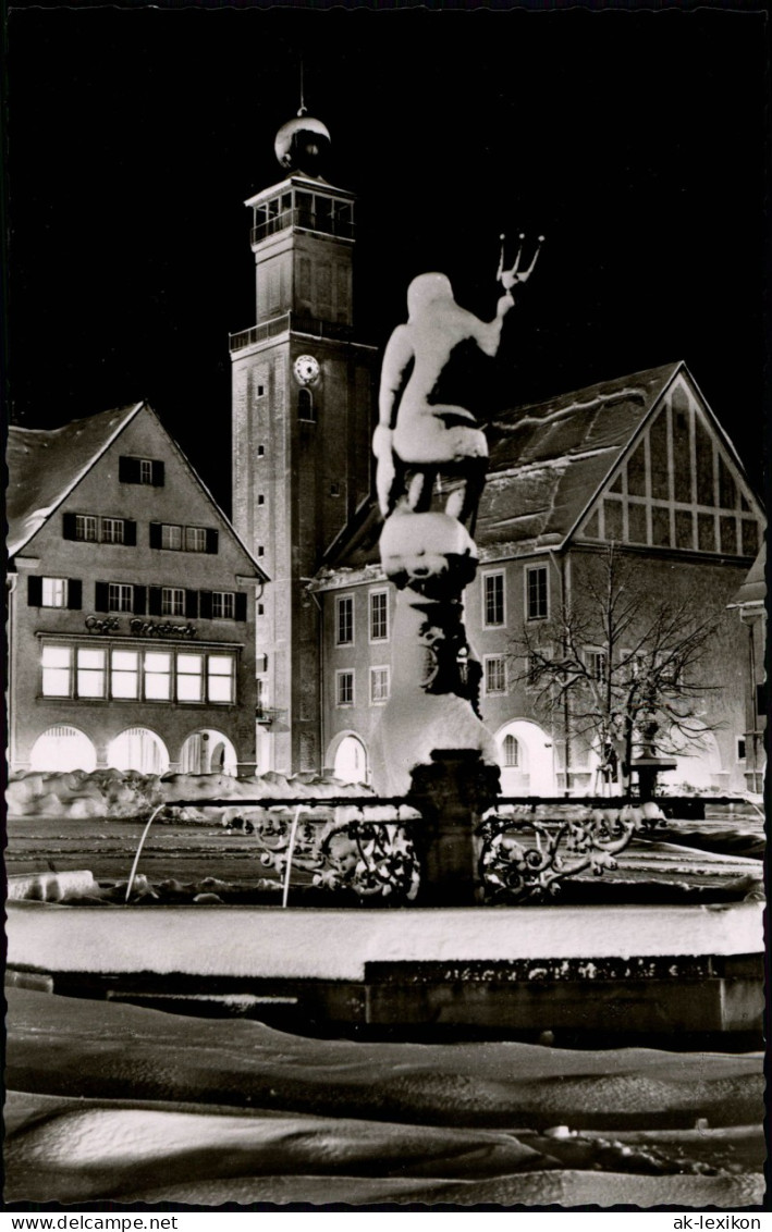 Ansichtskarte Freudenstadt Marktplatz, Cafe - Markt Im Winter 1961 - Freudenstadt