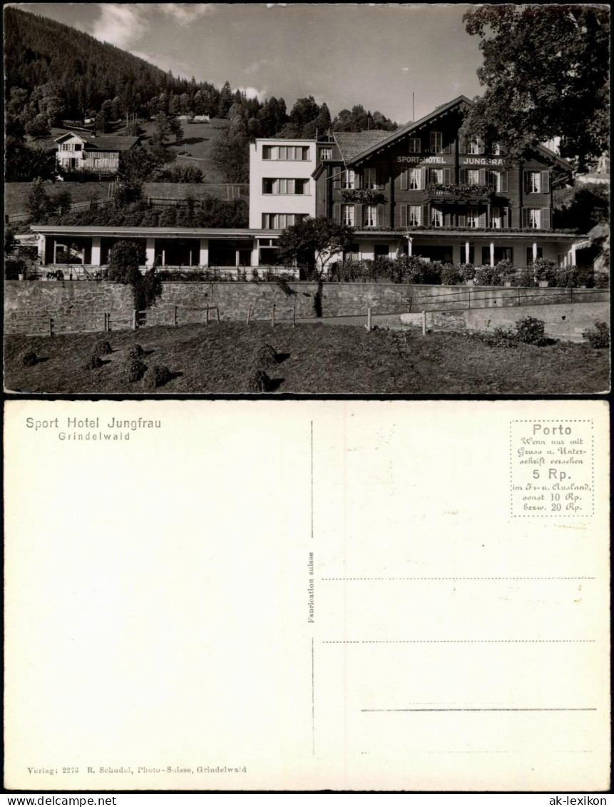 Ansichtskarte Grindelwald Sport Hotel Jungfrau - Fotokarte 1954 - Sonstige & Ohne Zuordnung