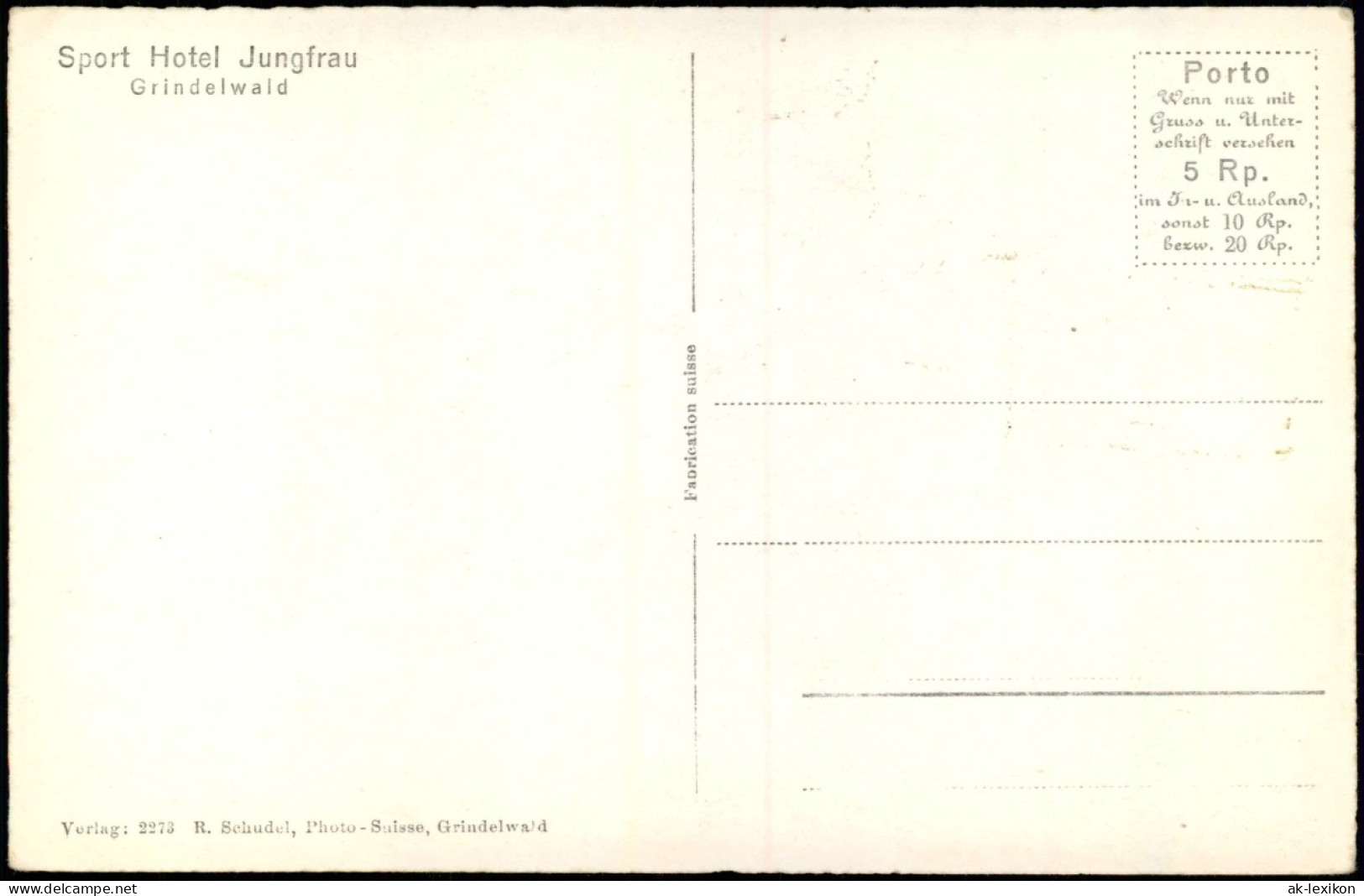 Ansichtskarte Grindelwald Sport Hotel Jungfrau - Fotokarte 1954 - Other & Unclassified