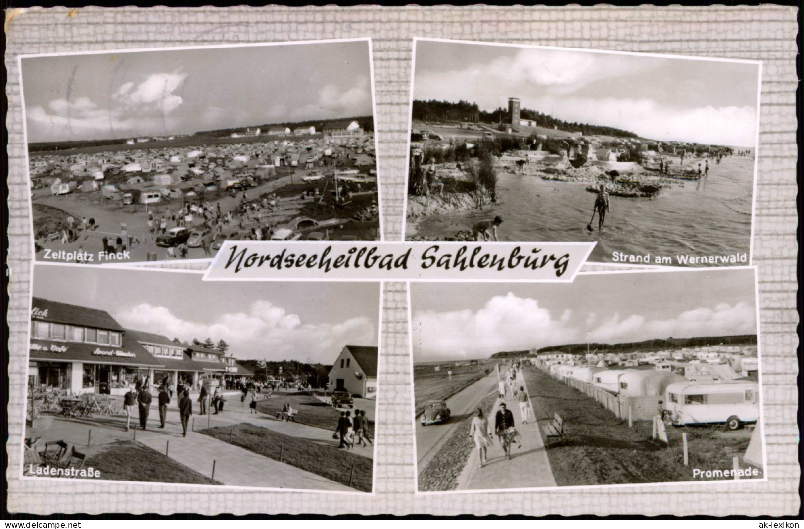 Sahlenburg Cuxhaven MB-AK Strand Wernerwald Zeltplatz Finck Ladenstraße 1960 - Cuxhaven