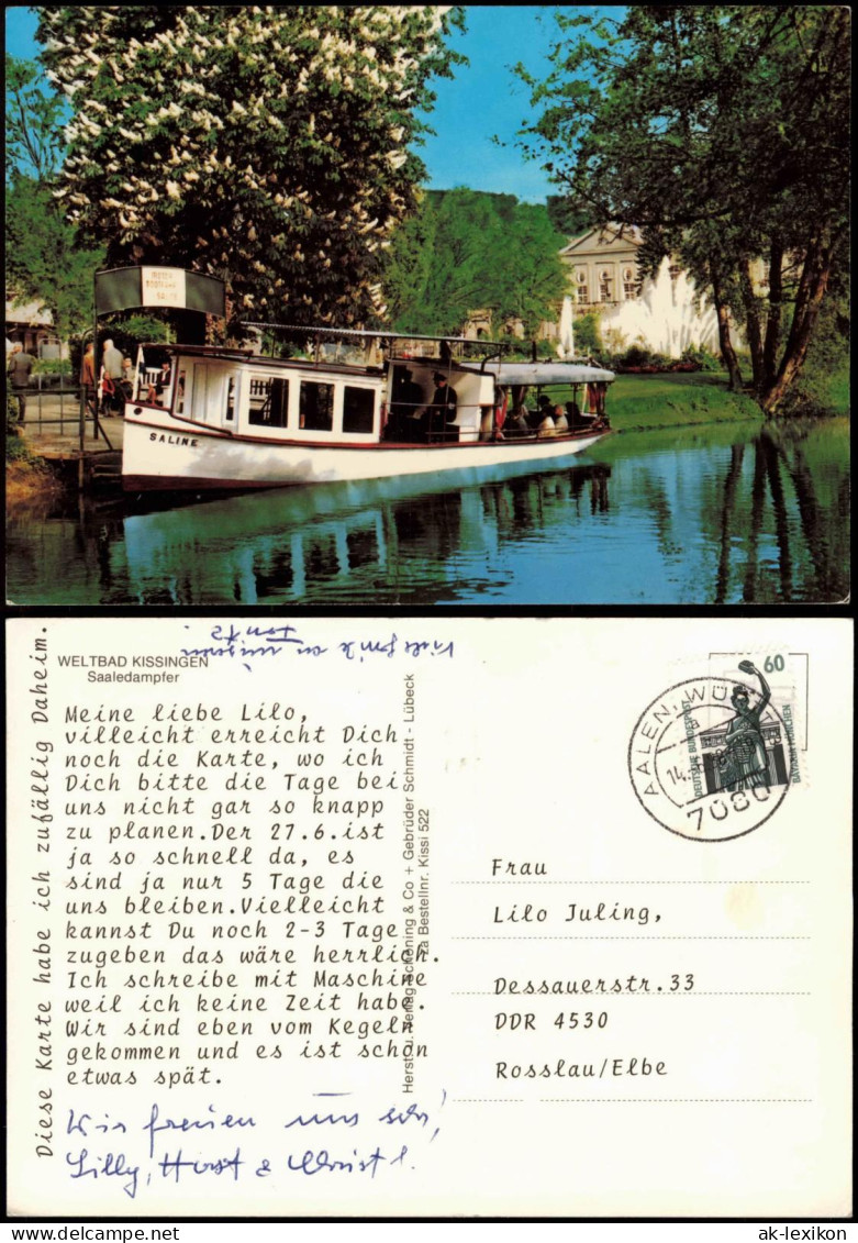 Ansichtskarte Bad Kissingen Saaledampfer 1988 - Bad Kissingen