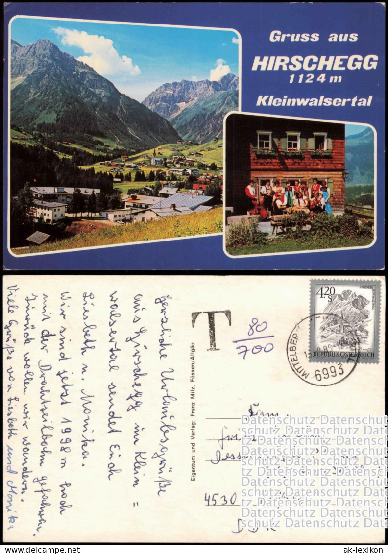 Hirschegg-Mittelberg/Vorarlberg Mehrbildkarte  Kleinwalsertal 1985 - Sonstige & Ohne Zuordnung