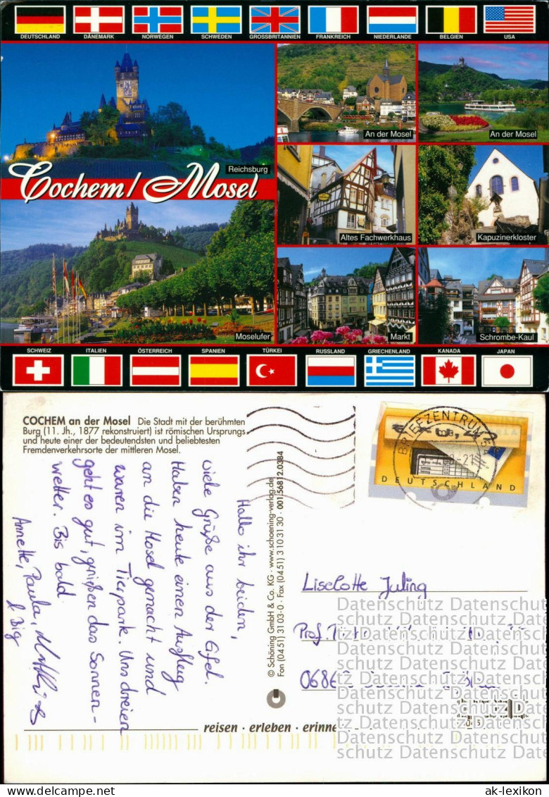 Cochem Kochem Mehrbildkarte Mit Stadtteilansichten 1988  Automaten-Briefmarke - Cochem