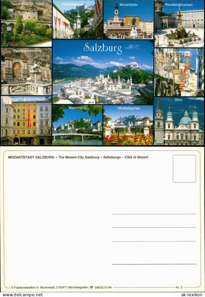 Salzburg Mehrbildkarte Stadtteilansichten The Mozart-City Salzburg 1990 - Autres & Non Classés