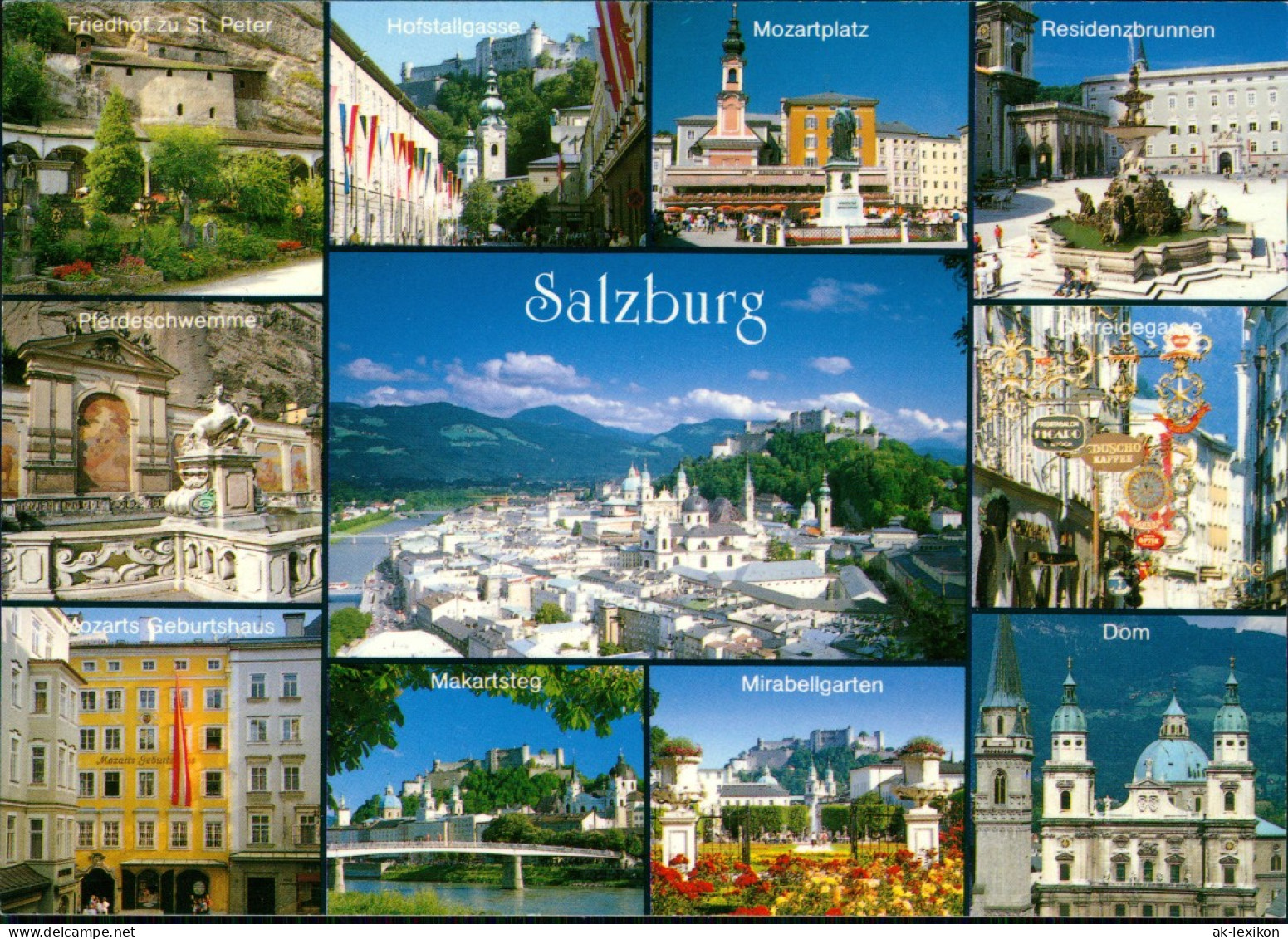 Salzburg Mehrbildkarte Stadtteilansichten The Mozart-City Salzburg 1990 - Andere & Zonder Classificatie