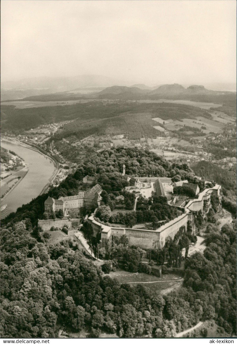 Königstein (Sächsische Schweiz) Festung Königstein DDR Luftbild-Aufnahme 1974 - Koenigstein (Saechs. Schw.)