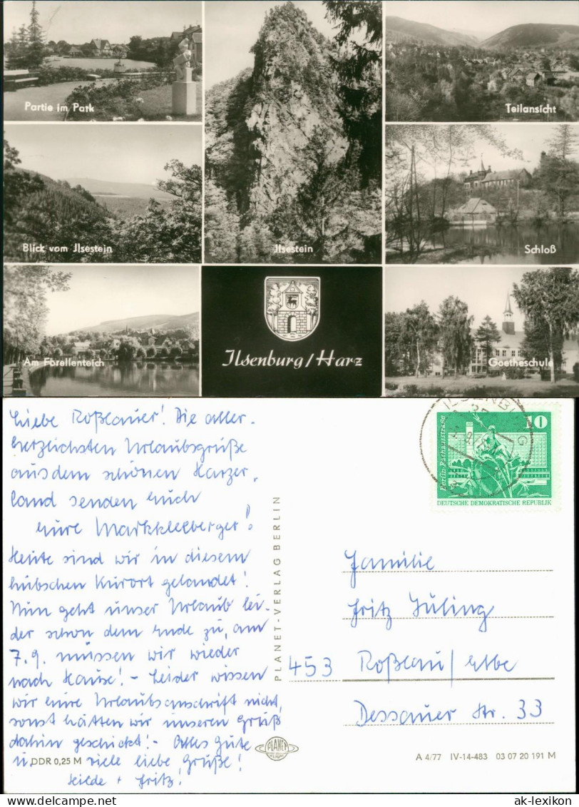 Ilsenburg (Harz) Park, Ilsestein Schloss, Forellenteich, Goetheschule 1977 - Other & Unclassified