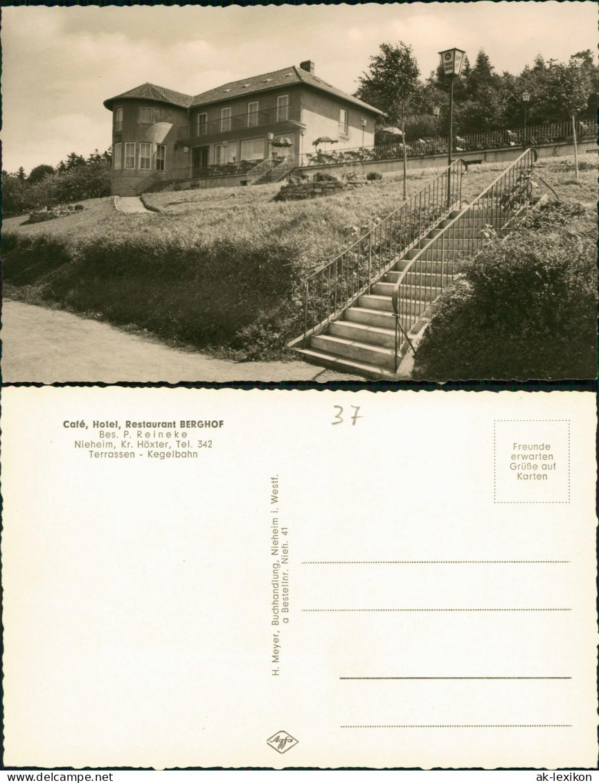 Ansichtskarte Nieheim Café, Hotel, Restaurant BERGHOF 1962 - Sonstige & Ohne Zuordnung