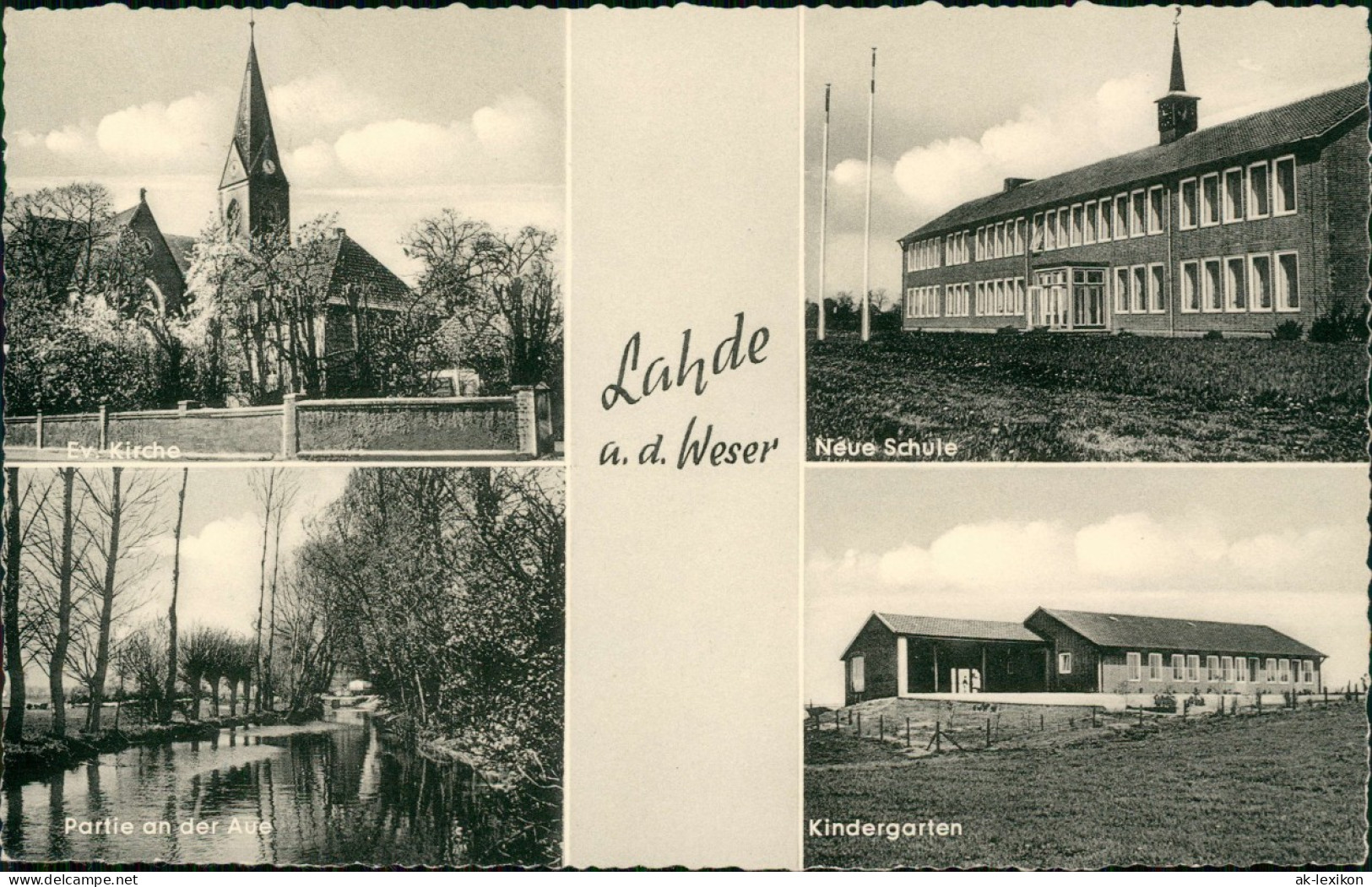 Lahde-Petershagen Neue Schule Kindergarten Partie An Der Aue 1957 - Other & Unclassified