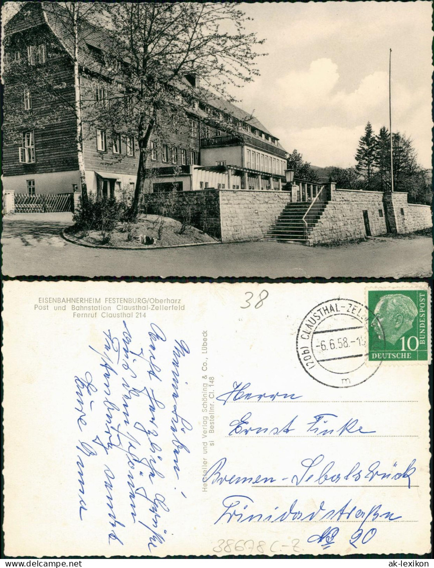 Ansichtskarte Festenburg-Clausthal-Zellerfeld Eisenbahnerheim Festenburg 1958 - Clausthal-Zellerfeld