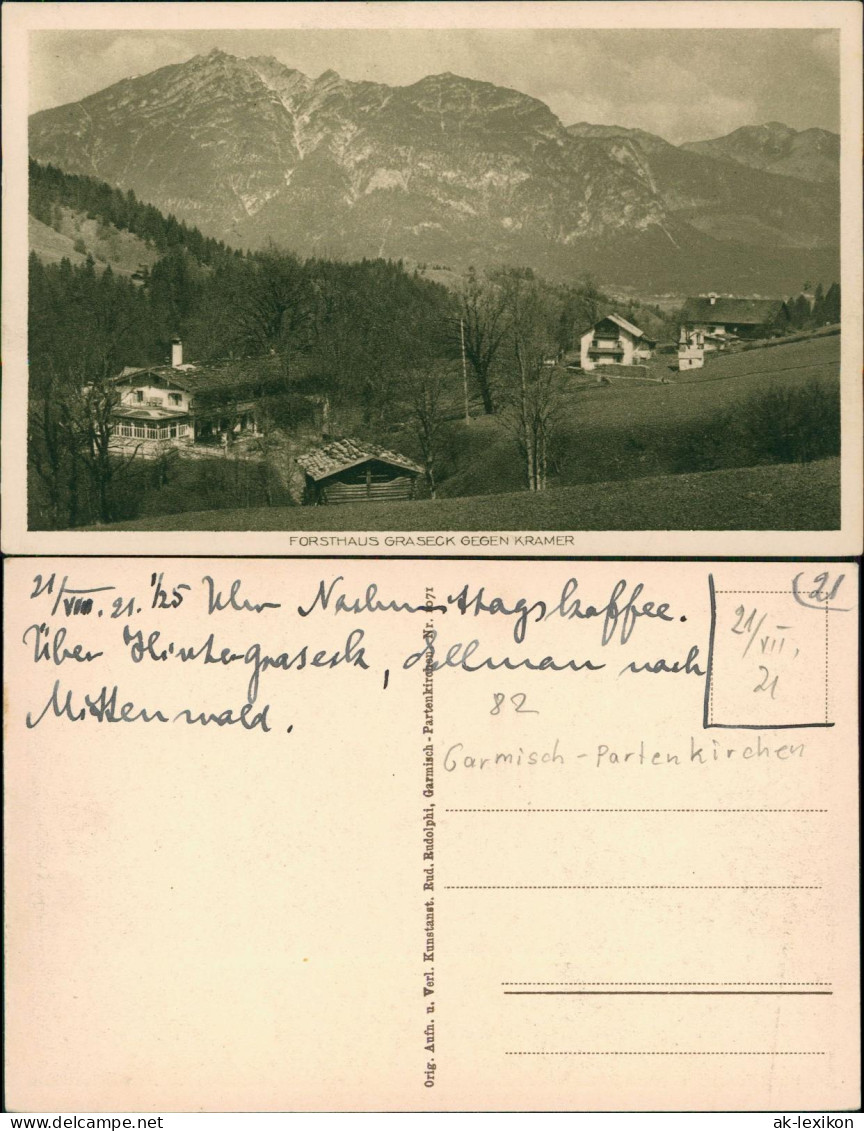 Ansichtskarte Partenkirchen-Garmisch-Partenkirchen Forsthaus Graseck 1925 - Garmisch-Partenkirchen