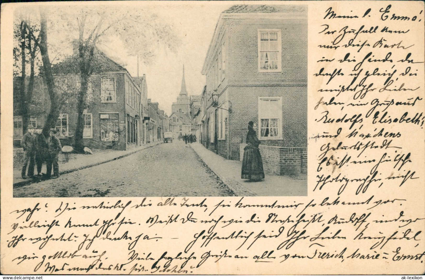 Ansichtskarte Aurich-Leer (Ostfriesland) Straßenszene - Kinder 1899 - Aurich