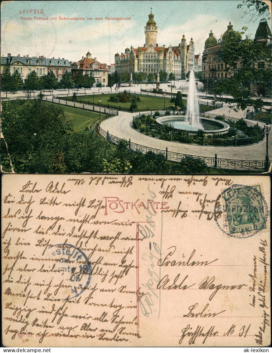 Ansichtskarte Leipzig Schmuckplatz 1907 - Leipzig