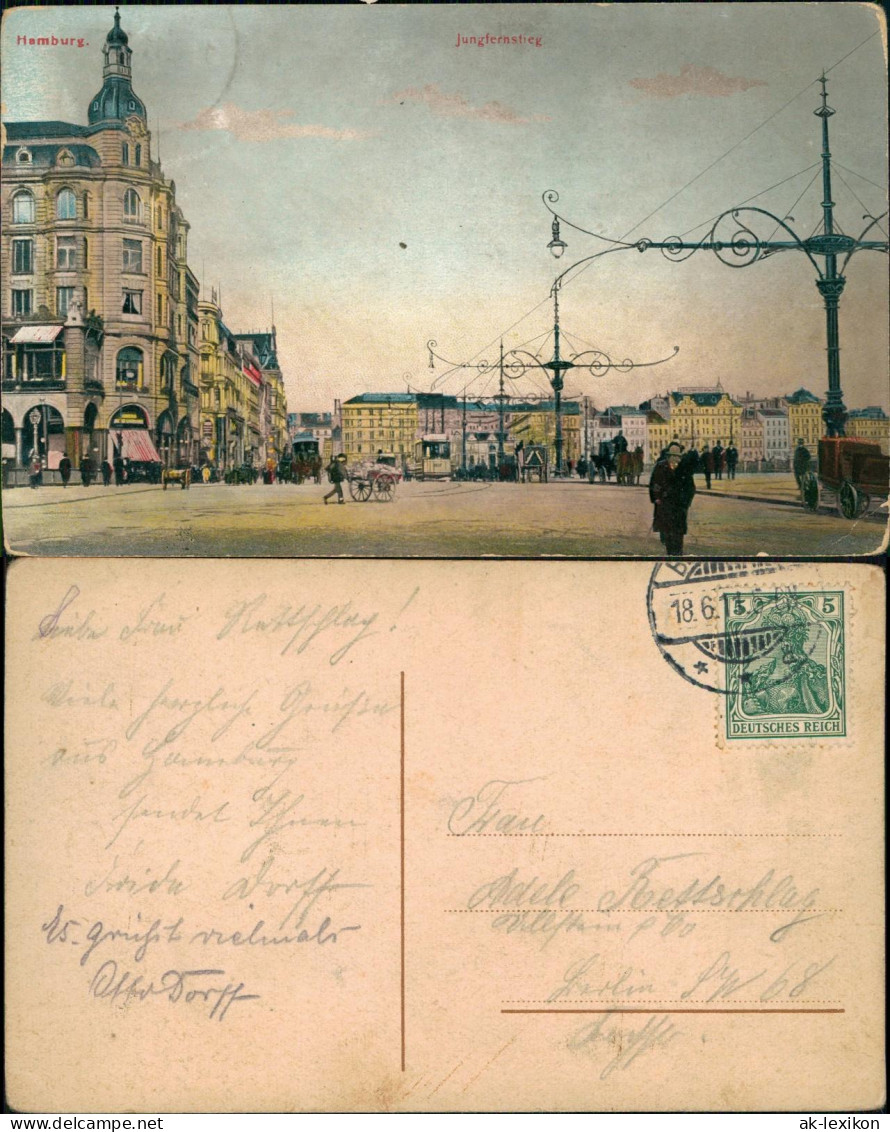 Ansichtskarte Hamburg Jungfernstieg 1911 - Other & Unclassified