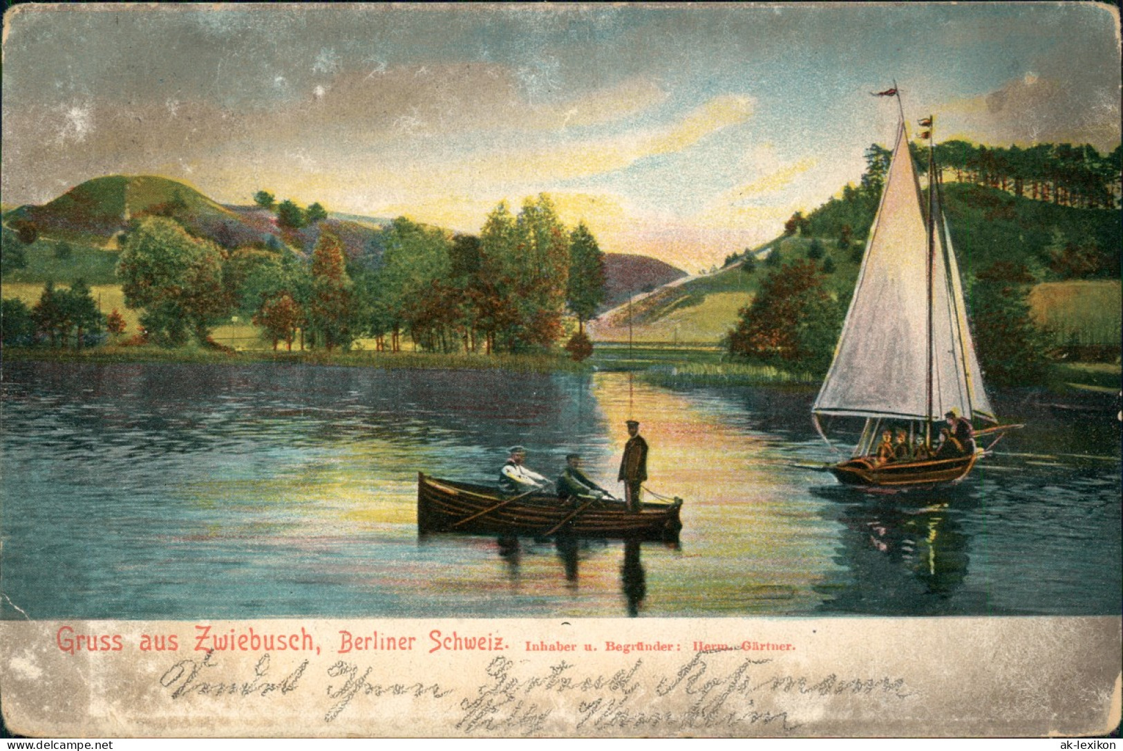 Ansichtskarte Zwiebusch-Gosen-Neu Zittau Berliner Schweiz. Segelboote 1905 - Sonstige & Ohne Zuordnung