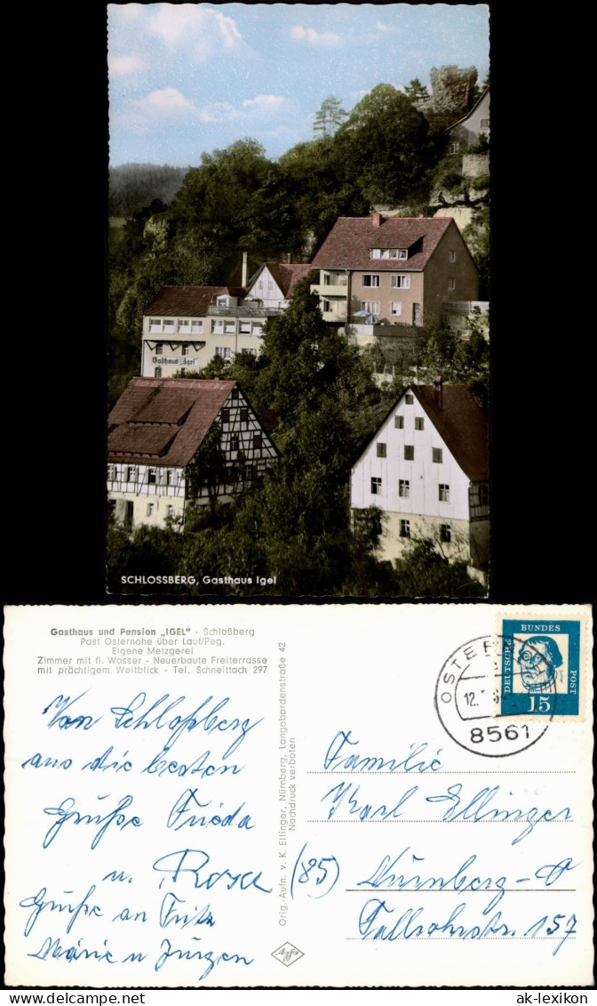 Osternohe Gasthaus Und Pension IGEL Schloßberg über Lauf Pegnitz 1964 - Other & Unclassified