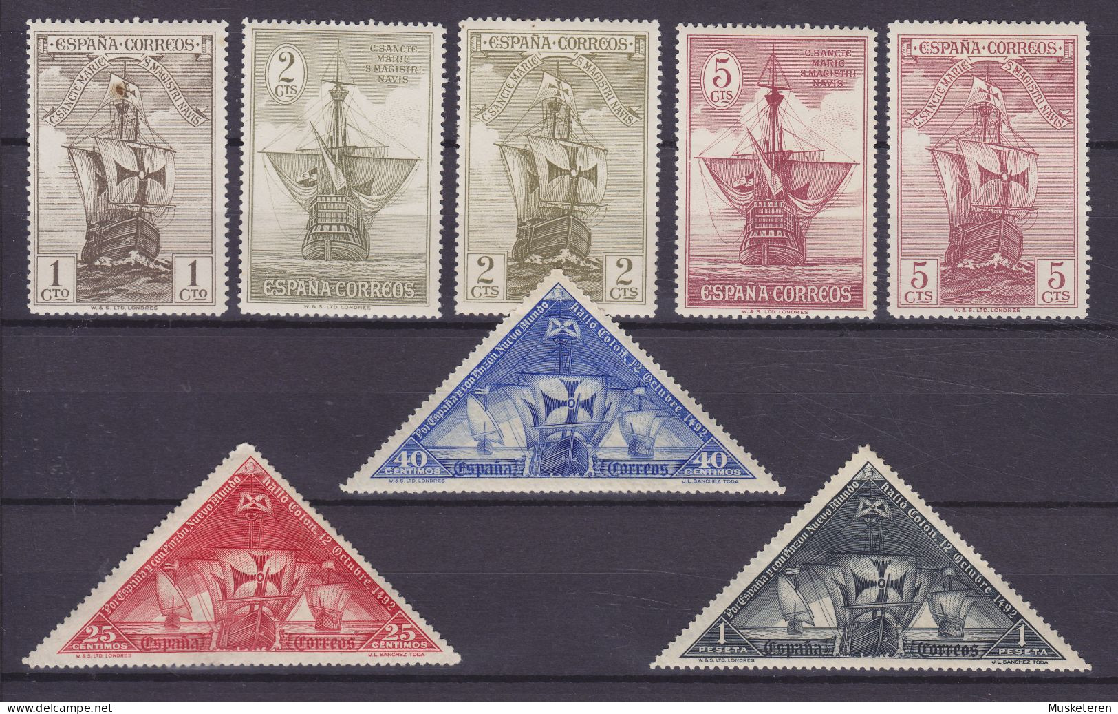 Spain 1930 Mi. 502-05, 510, 512, 514 Kolumbus Columbus Discovery Of America, MH* (2 Scans) - Nuevos